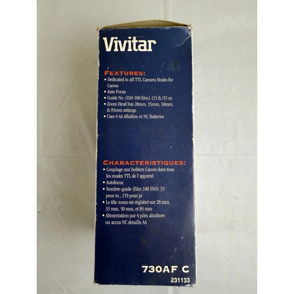 Vivitar 730AF Ni Auto‎ Focus Flash Accessory for Canon Cameras